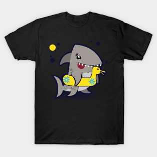 Just a Pool Party Shark Black T-Shirt